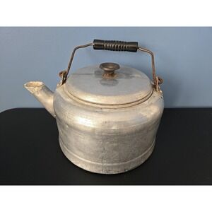 Vintage COMET Aluminum Cowboy Coffee Tea Kettle Wooden Handle‎ Limescale